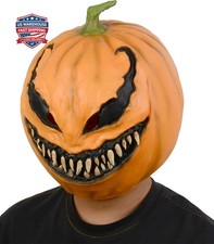 Creepy Pumpkin Mask, Scary Pumpkin Head Mask For Halloween Costume Party Props A