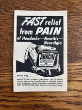 Vintage 1951 Anacin Pain Relief Magazine Advertisement 4 x 6”