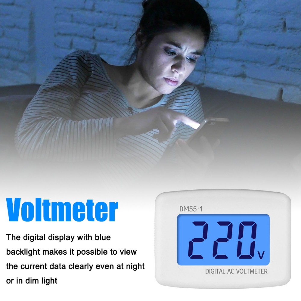AC 80-300V LCD Digital Voltmeter Plug-Type Volt Gauge Meter 110V 220V Voltage