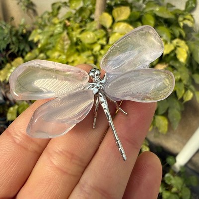 Natural Powder crystal Dragonfly Reiki Crystal Skull Decor gift 5PC