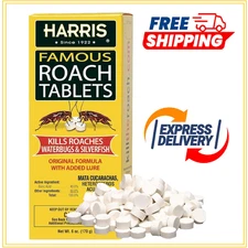 Harris Roach Tablets Boric Acid Roach & Insects Killer with Lure 6oz 145 Tablets