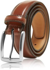 Stylish Genuine Leather Dress Belts for Men - Suits, Jeans, Uniforms, Prong Buck