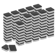 100 Pcs 3/8" Square Felt & EVA Furniture Pads, Floor Protectors, Gray+Black