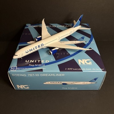 NG Models 1:400 United Airlines Boeing 787-10 Dreamliner Evo Blue N12010 56003