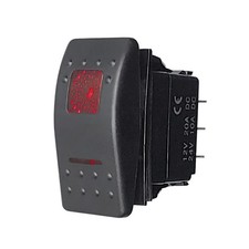 Marine Rocker Switch with Red Illuminated LED 20A 12vDC SPDT ON/Off/ON