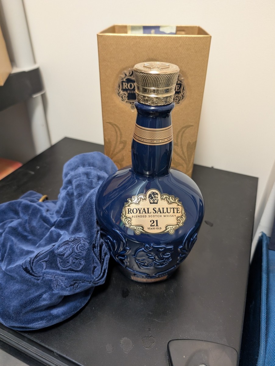 Chivas Regal ROYAL SALUTE 21 Year Sapphire Blue Whiskey 1 Empty