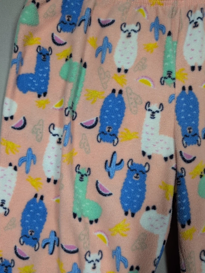 Calça pijama Bobbie Brooks feminina grande roupa de dormir pêssego lhama aconchegante fofa macia - Imagem 3 de 4