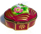 France Limoges Flower Limited Edition Signed Trinket Box Peint Main Limoge — photo 5