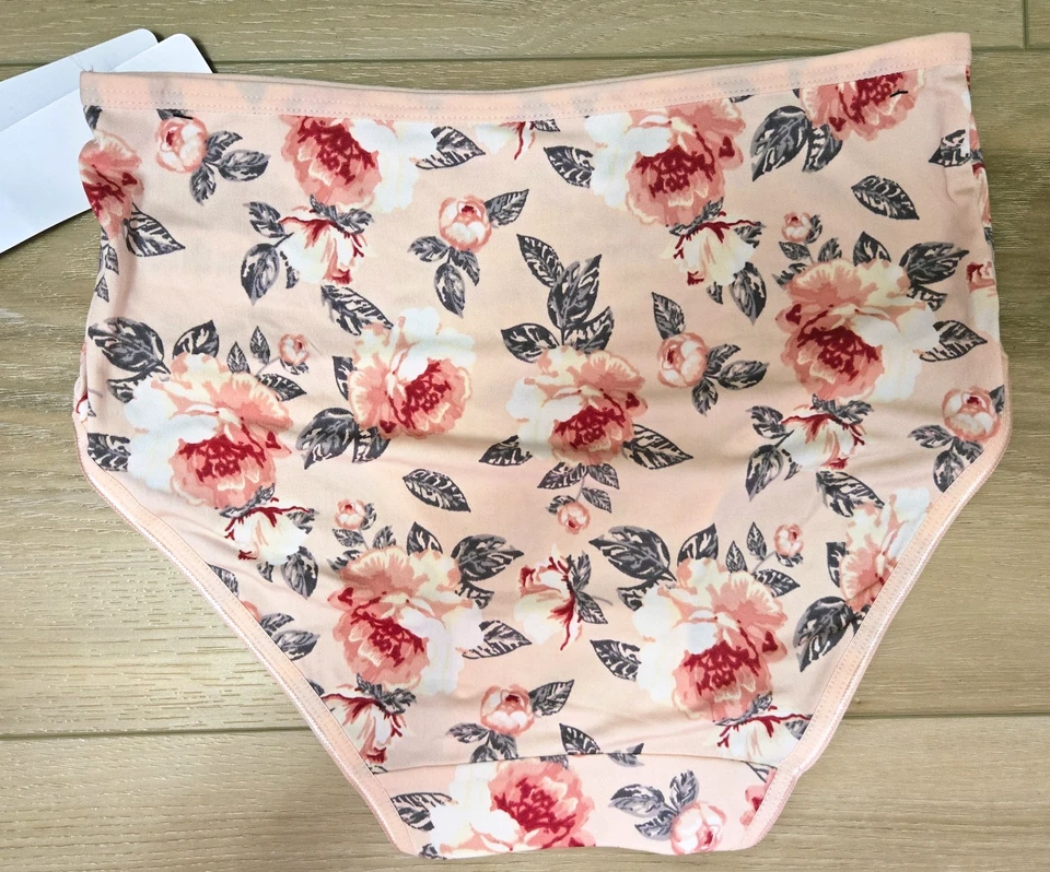Nuevo con etiquetas Bragas Kathy Ireland Íntimas Rosa Floral Sedoso Suave Elevación Alta L Foto 2 de 3