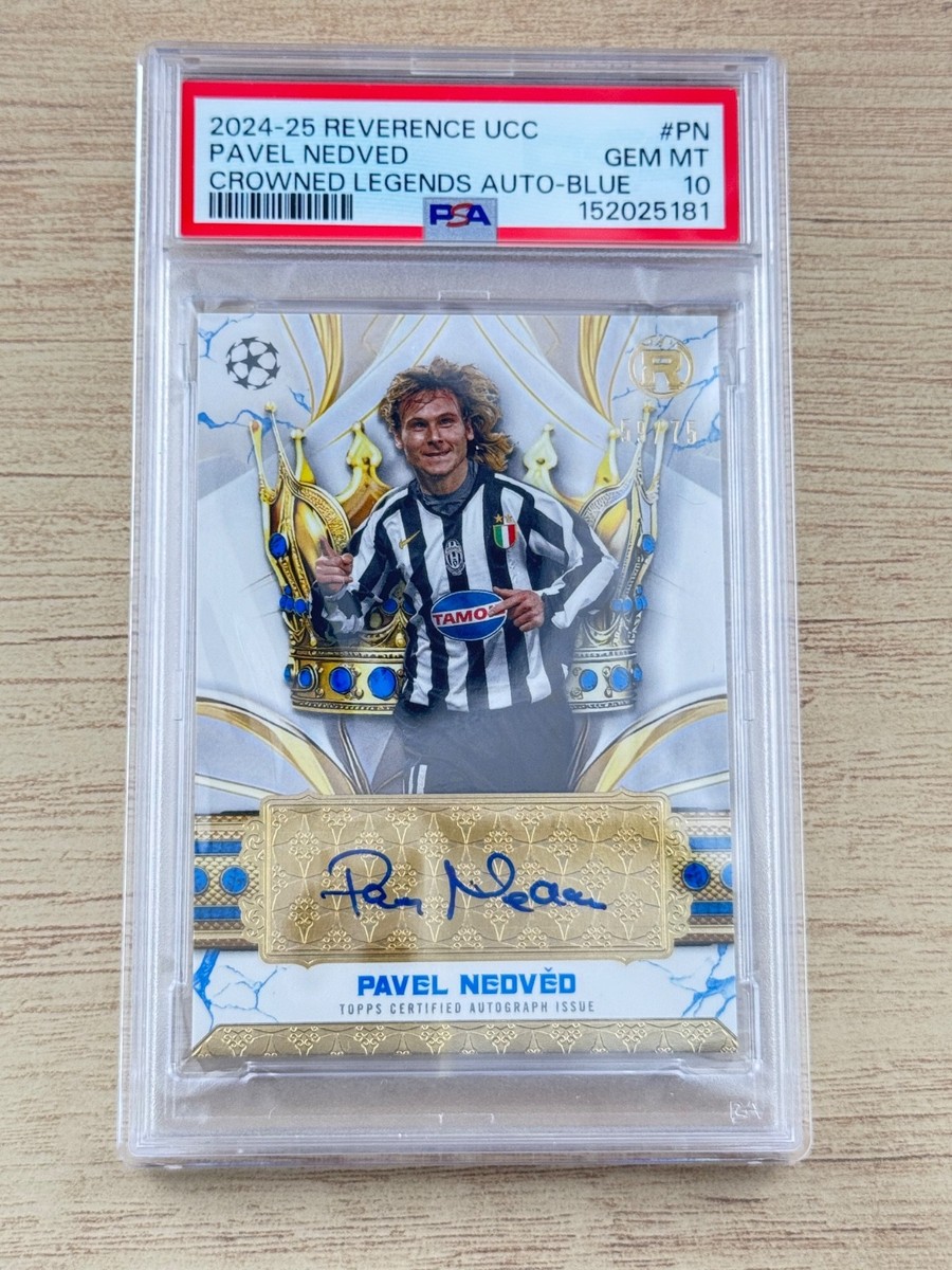 PSA 10 Pavel Nedved 2024-25 Topps Reverence Crowned Legends Auto