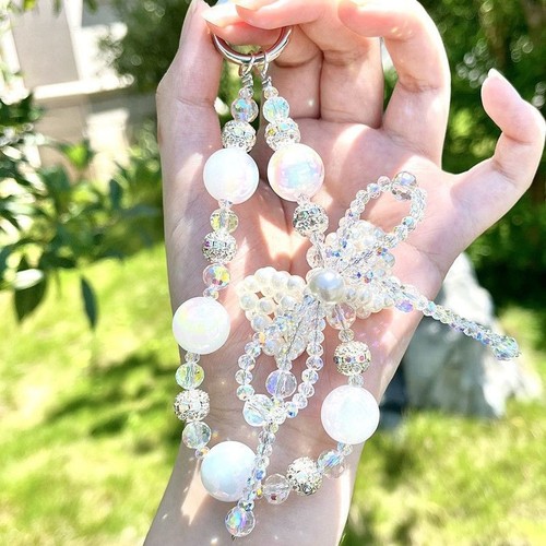 Flash Diamond Pearl Mobile Phone Lanyard Bow Mobile Phone Lanyard Wrist Pendant