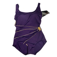 Roxanne Bra Sized Swimwear Purple One Piece Vintage Size 36D