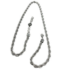 Collana Girocollo intrecciato colore argento grigio Uomo firmata in Acciaio Inox