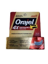 Orajel 4X Toothache Gum Pain Relief Gel Tube, 0.25 Oz Exp 2/27