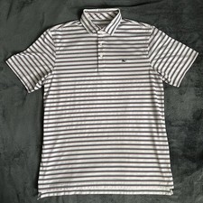 Vineyard Vines Performance Polo Shirt Size Medium Pink Blue Stripes