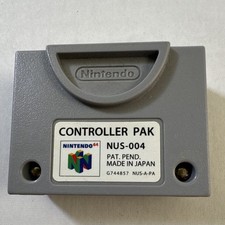 Nintendo N64 Controller Pak Memory Card NUS-004 Clips On Controller 256KB Gray