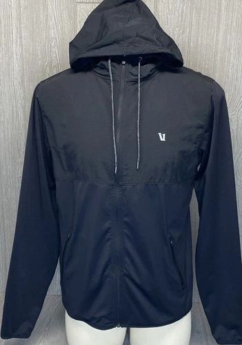 Vuori Men’s Jacket Sunday Element Full Zip Hooded Black V215 Size Large - product listing photo