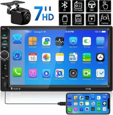 7" Double 2 DIN Car MP5 Player Bluetooth Touch Screen Stereo Radio With Camera"