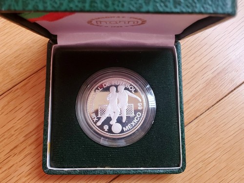 MEXICO 1986 World Cup Football Portugal Silver PROOF 100 Escudos Futbol Soccer