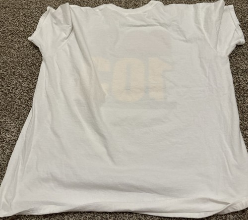 T-shirt bianca vintage Rock 103 manica corta taglia XL ottime condizioni - Foto 6 di 6