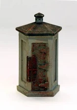 2 TRACKSIDE Railroad TELEPHONE BOOTHS, CONCRETE, Finished HO Scale set