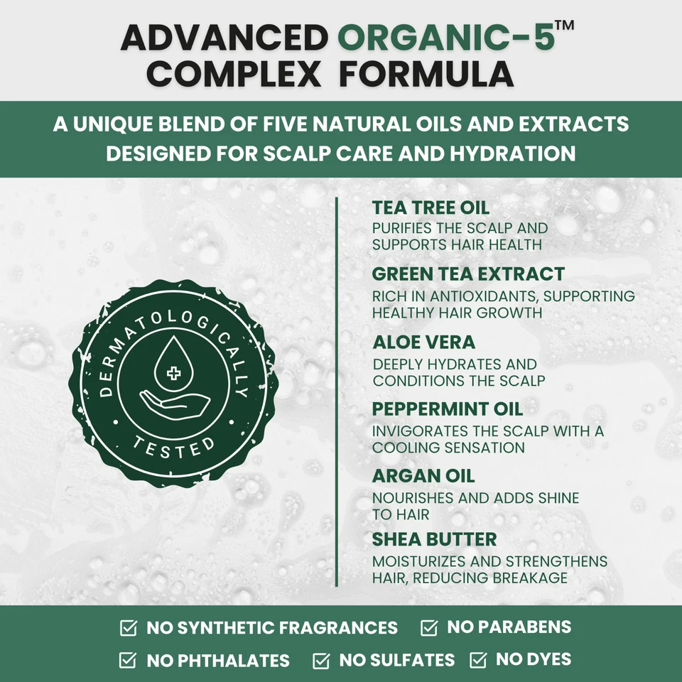 Kesmedik Tea Tree Shampoo & Conditioner Set for Itchy & Dry Scalp, 16 fl oz Each - Image 3 of 4