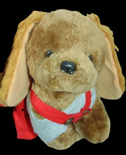 1985 Interpur 9" Brown Puppy Dog with Overalls and Shirt