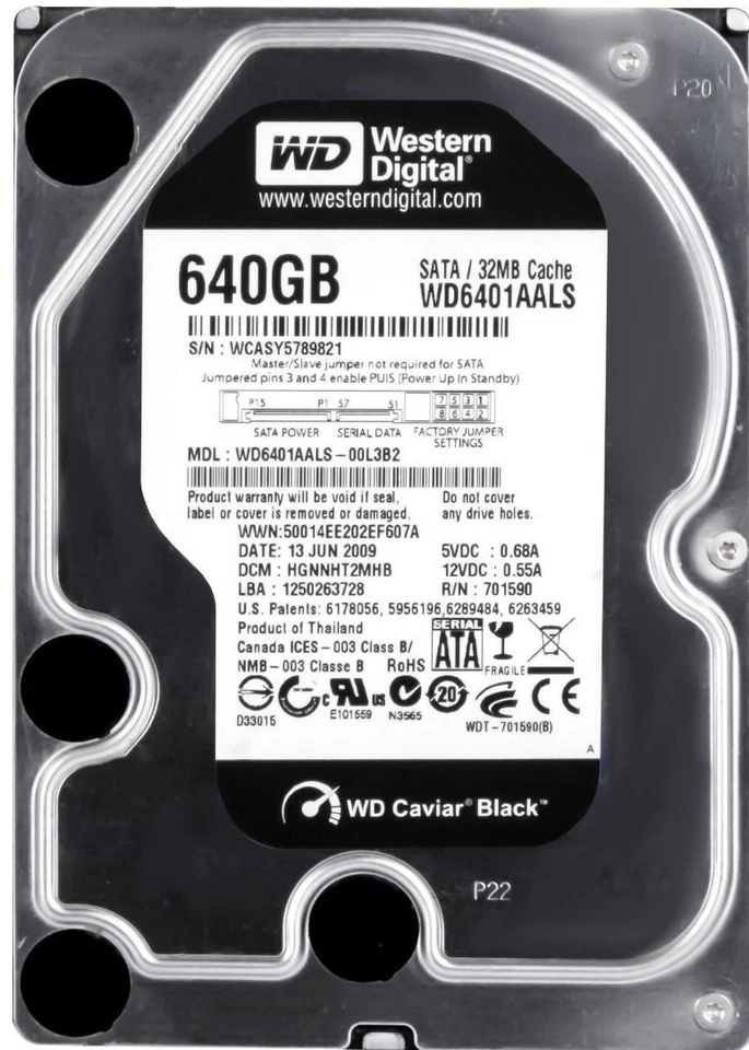 WD Caviar Black Hard Drive WD6401AALS 640GB 7.2K 32MB SATA II 3.5'' - Image 4 of 4