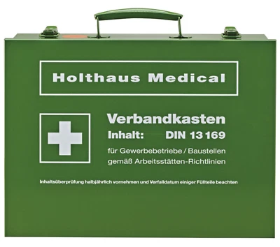 Betriebsverbandkasten DIN 13169-E Verbandskasten groß Stahlblech grün Metall - Bild 1 von 2