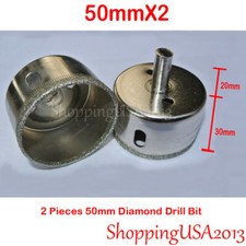 2Pcs 50mm Diamond Drill Bits set Hole Saw Cutter Tool Glass Granite Marble Tile