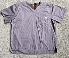 Carhartt Shirt Mens Extra Large Gray Scrubs Utility Medical Work Pocket C15108