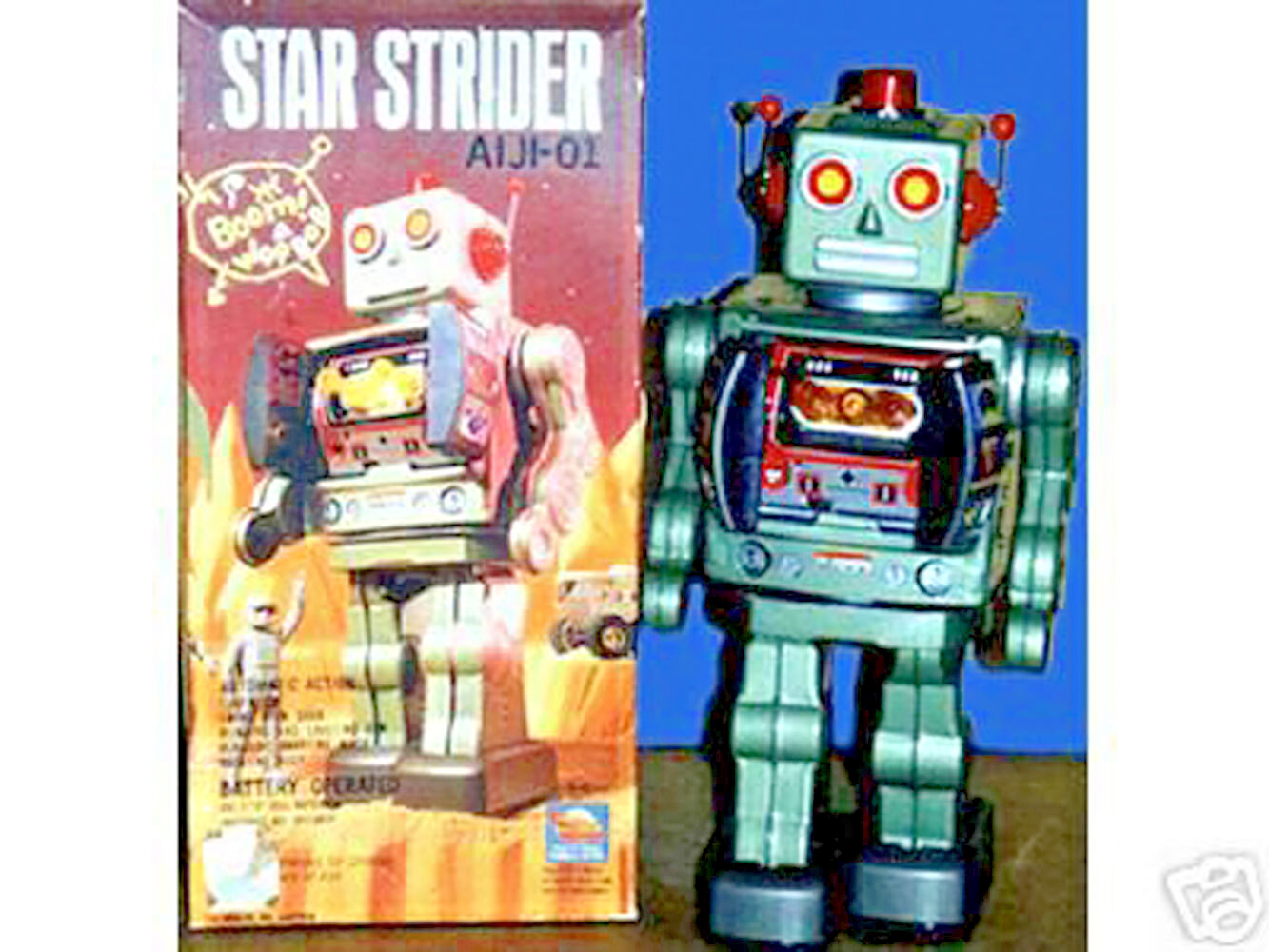 Robot Star Strider Horikawa Japan en tôle mécanique space robot 1970s