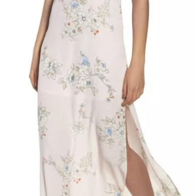 Lush 154346 Women's Print Surplice Maxi Dress Pink Pale Floral Sz. Medium |  eBay