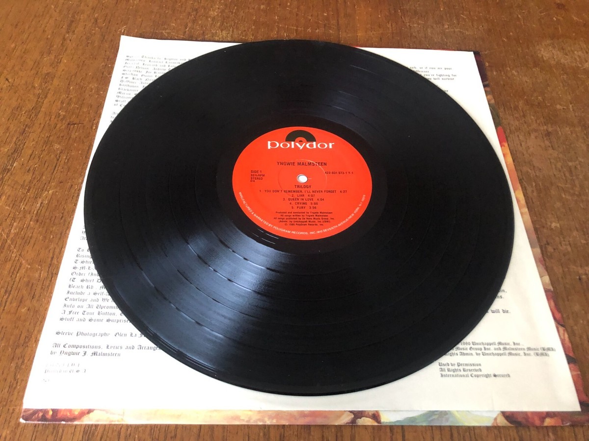 Yngwie Malmsteen Trilogy LP Vinyl 1986 US Polydor in Shrink for