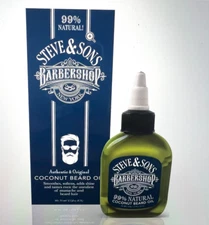 Steve & Sons Barbershop Coconut Beard Oil  2.5 oz. 99% Natural