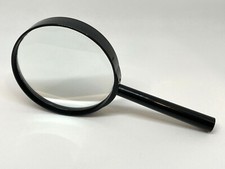 Large Handheld Magnifying Glass, 3 5/8" Diameter w/ REAL Glass, 3x Magnification