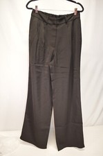 NWT Quince Stretch Crepe Pleated Wide Leg Black Pants Size 8