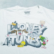 Vintage Looney Tunes Warner Bros T-Shirt Size L Large Bugs Bunny Martian Tweety