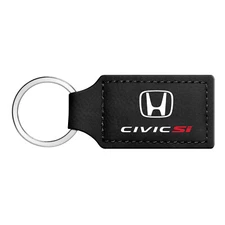 Honda Civic Si Rectangular Black Leather Key Chain