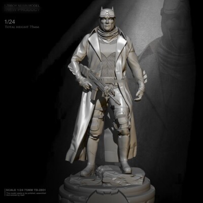 Batman Assault Rifle 1/24 resin figures kit model Batman with assault rifle Unassembled ...