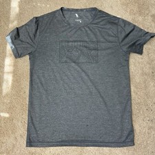 Vuori T-Shirt Mens Large Heather Gray Crew Neck Short Sleeve Pullover READ