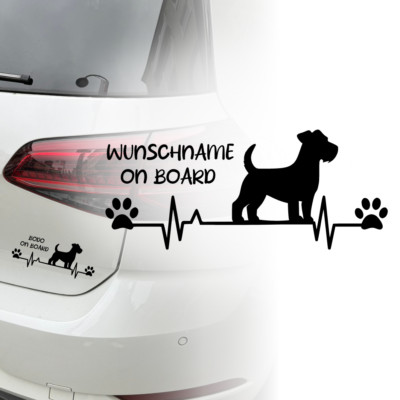 Auto Aufkleber | Parson Russel Terrier Hund | Wunschname on Board |  Sticker 371