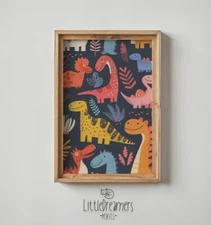 Dinosaur Nursery Wall Art, Kids Dinosaur Posters Printable