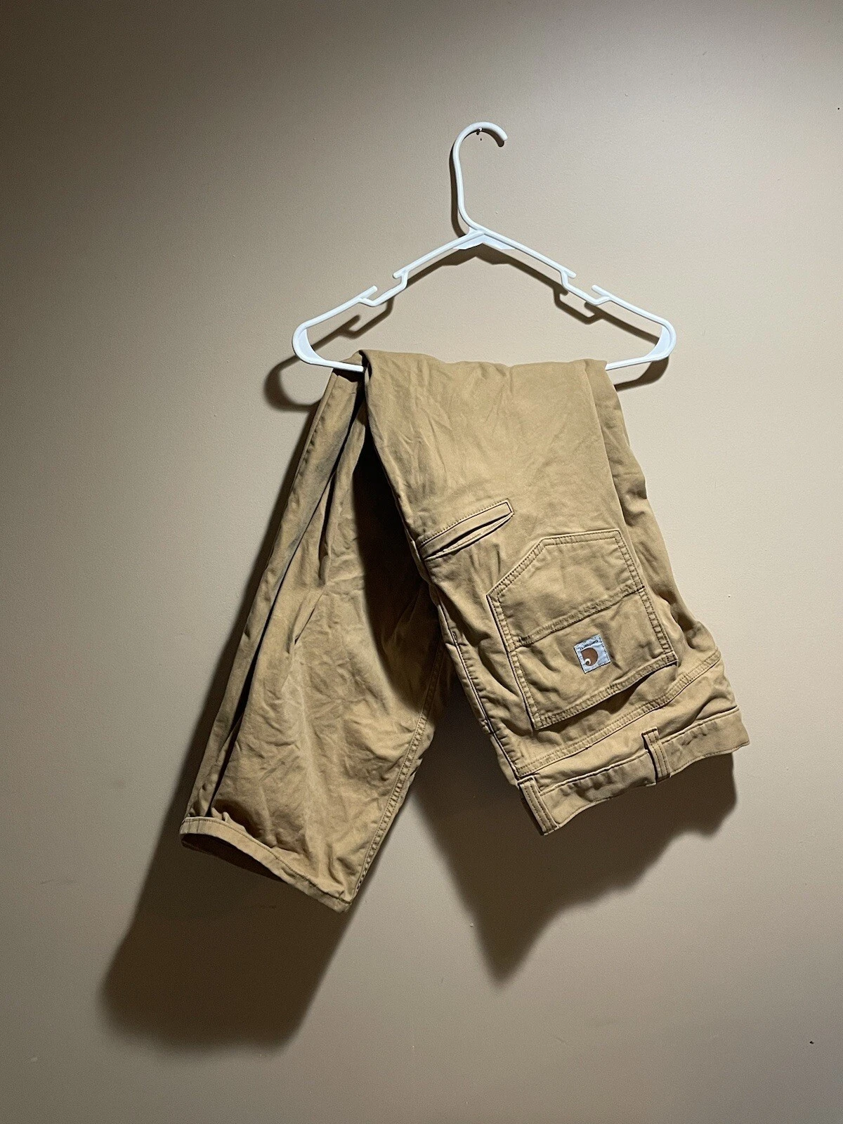 Carhartt Carpenter Pants Mens 44x32 Tan Canvas Great Condition