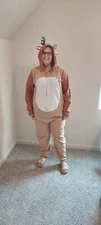 Plus Size Jammies for your Families Reindeer One Piece Jumpsuit PJs, XXL
