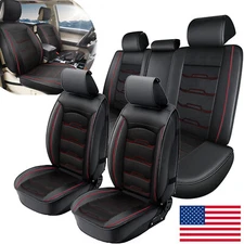 For 2007-2024 Silverado 1500 2500HD 3500HD Pickup Trucks Leather Car Seat Covers