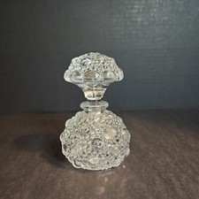 Vtg Clear Glass Perfume 5 Bottle Bubbles or H...