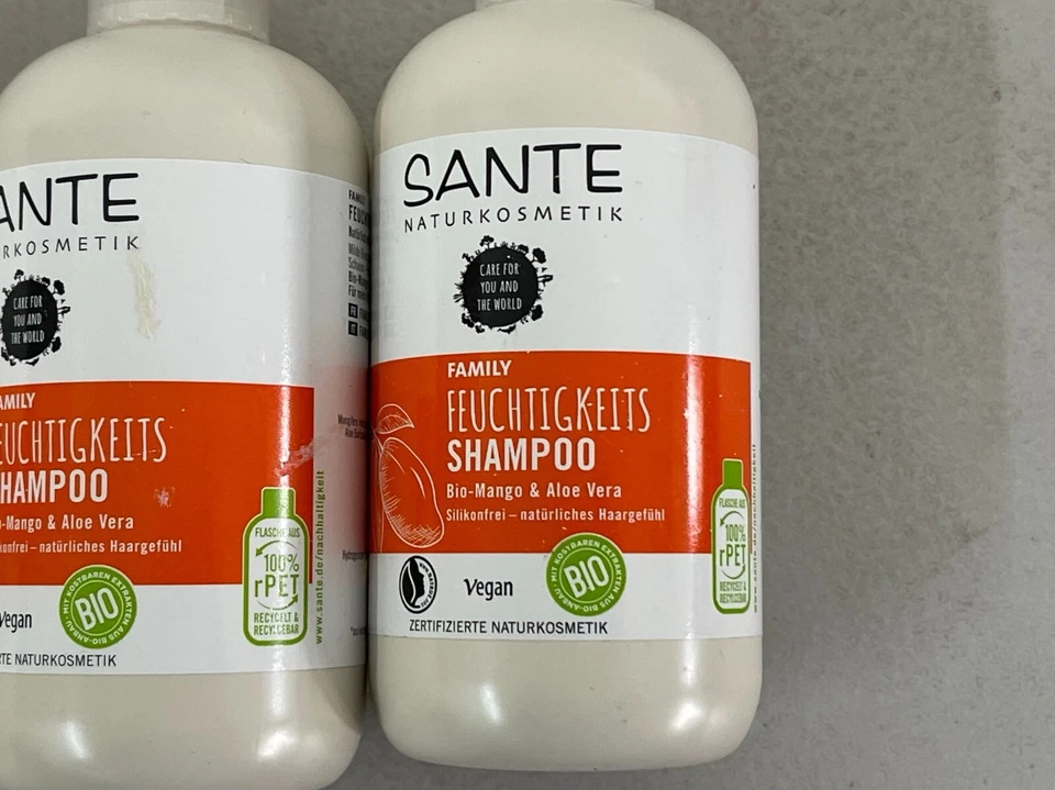 Lote de 4 xampu Sante Family Feuchtheit bio manga e aloe vera 250ml 25/09 - Imagem 2 de 4