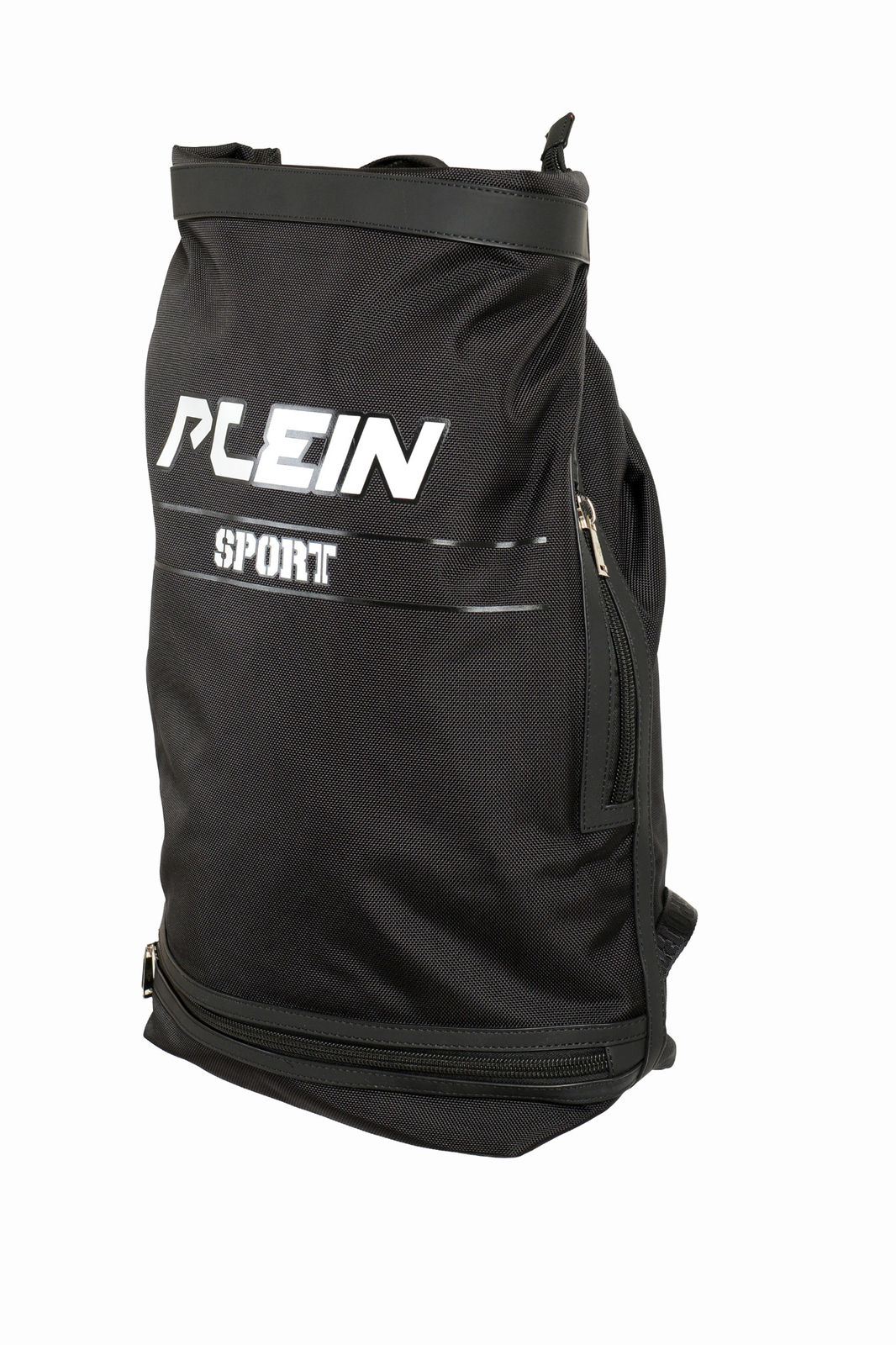 Plein Sport Unisex Black Logo Print Large Backpack Bag