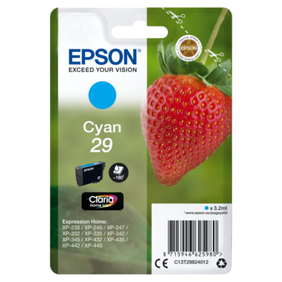 Epson Original Tinte Erdbeere XP-235 bis XP-455 cyan Druckerpatrone